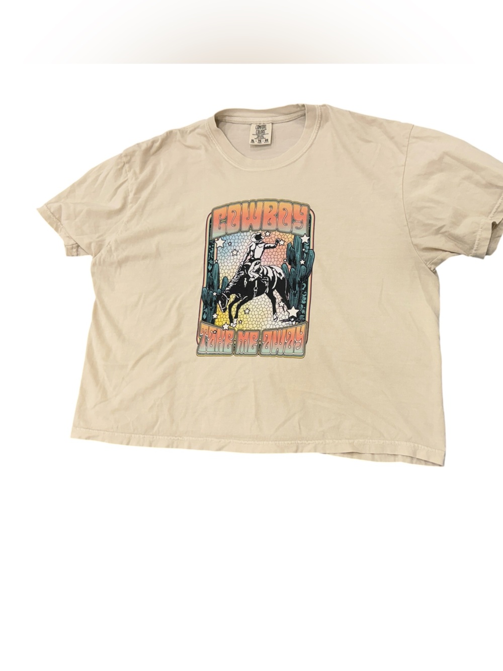 NWOT Women’s Comfort Colors Cowboy Boxy / Cropped Tee Size XL